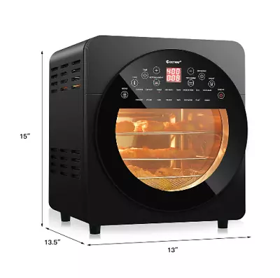 Oven Rotisserie Qt Toaster Air Dehydrator 16-In-1 Fryer 15.5 Accessories Costway • $139.32