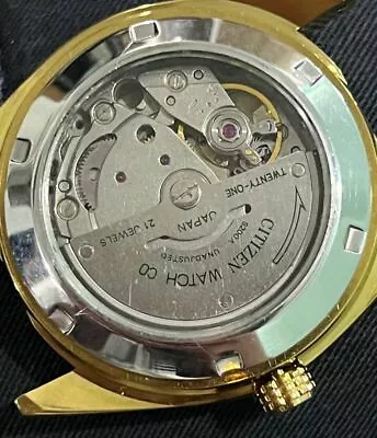 WHITE  Vintage Citizen Transparent Back GP Japan Made Wrist Watch 21J-8200 37MM • $82.68