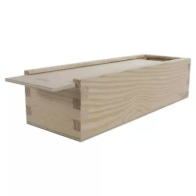 £11.95 • Buy Wooden Deep Pencil Box Brush Crayons Sliding Lid Holder Gift Case | 23x8x5.5cm