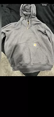 Carhartt Half Zip Quarter Zip Men’s Hoodie THICK NEW NO TAGS DEFECT TINY STAIN • $40