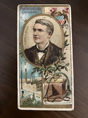 RARE 1897 Stollwerck Thomas Edison Inventors Album 1 Series 5 Card 6 Poor • $129.99