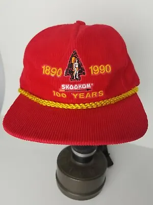 Vtg 80s SKOOKUM 100th Anniversary Master Link Arrowhead Corduroy Hat Snapback • $39.37