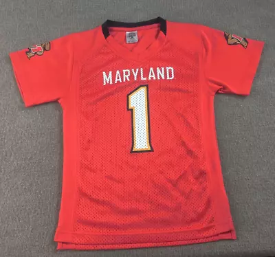 Maryland Terrapins Red Football Mesh Jersey Youth Small 6/7 Rivalry Threads 91 • $11.99