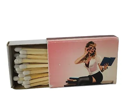 Match Holder Box Matchbook Atlas Vtg Sexy Woman Bra Bikini Teacher Secretary Leg • $19.16