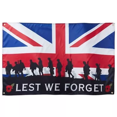 Large 5x3ft LEST WE FORGET Flag Rememberance Day Flag Armistice Day Flag • £5.99