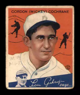 1934 Goudey #2 Mickey Cochrane   F X3009218 • $92