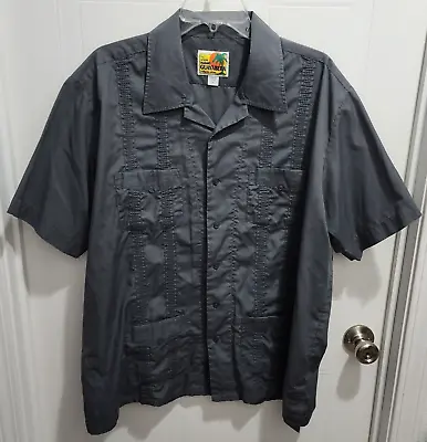 The Genuine Haband Guayabera Cuban Pockets Short Sleeve Button Up Shirt Size XL • $15.99