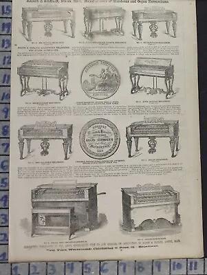 1860 Mason Hamlin Organ Melodeon Harmonium Piano Music Dance Vintage Ad Dk56 • $51.95