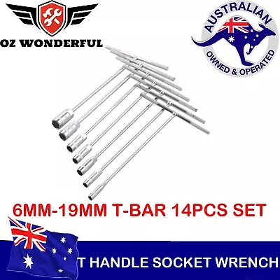 6-19mm T-BAR SET Handle Socket Wrench Bar Spanner Opener Wheel Nuts Remover Sock • $69.99