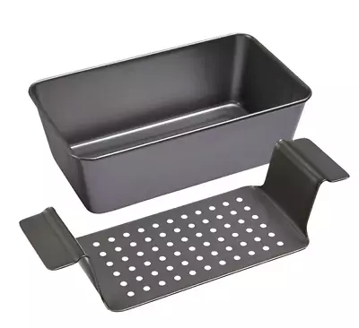 Professional Healthy Meatloaf Pan With Insert 2-Piece Set Gray • $20.03