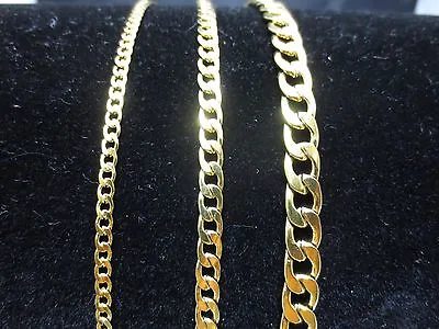 3/5/7mm   GOLD PLATED STAINLESS STEEL CURB CUBAN CHAIN NECKLACE 18 -60 -GOLD • $15.79