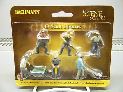 BACHMANN CONSTRUCTION WORKERS FIGURES 6 PIECES O GAUGE Train People 33155 NEW • $17.86