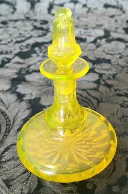Walther And Shone 1930's Vaseline Glass Handmade Perfume Bottle Org Stopper • $595