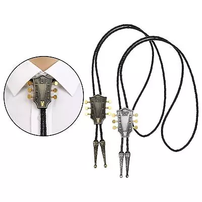 £8.58 • Buy Western Guitar Head Bolo Tie For Men And Women,  Leather Bola Tie String