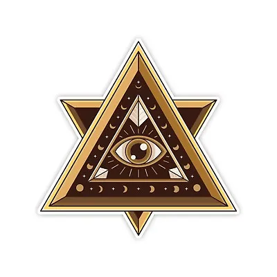 Masonic Illuminati All Seeing Eye Of God Vinyl Decal Sticker Gold Symbol • $14.99