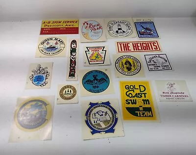 Lot Of  17 Vintage Travel Suitcase Tourist State Bumper Sticker Decals Transfer • $75.55