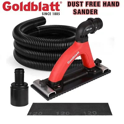 Goldblatt Hand Sander Set Dustless Drywall Vacuum Sander 6.5ft Hose Sanding Pads • $39.29