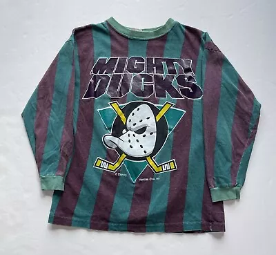 Vintage 1993 Might Ducks Youth Medium Long Sleeve T-Shirt NHL Hockey 1993 • $14.95