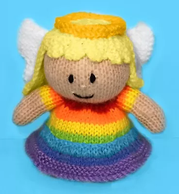 KNITTING PATTERN - Rainbow Angel Chocolate Orange Cover / 15 Cms Fairy Toy • £3.25