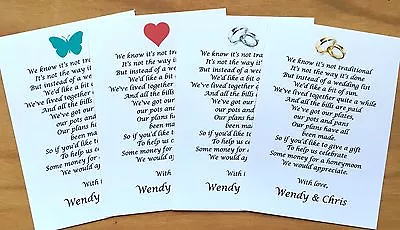 Wedding Honeymoon Money Request Poem Cards For Invitations Size: A7 (74x105mm) • £4