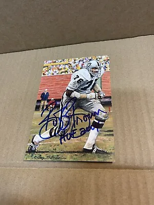 Oakland Raiders Bob Brown SIGNED GOAL LINE ART CARD HOF 2004 Rare Eagles • $24.99