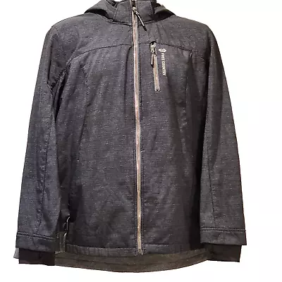 Free Country Fleece Lined Detachable Hood Jacket Size 2XL Black Gray Metal Zipup • $29.99