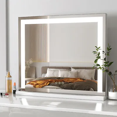 LED Hollywood Mirror Lights Vanity Dressing Table Make-up Mirrors 50x42cm White • £58.99