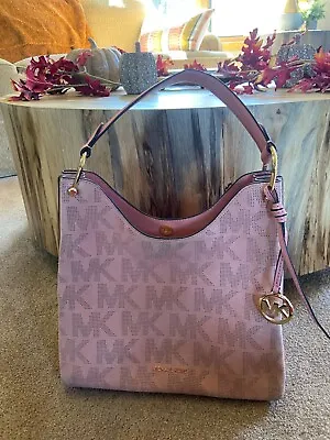 $478 AMAZING~Michael Kors Medium Signature Satchel Handbag Purse~PINK • $46
