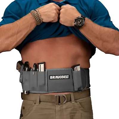 BRAVOBELT Belly Band Holster For Concealed Carry - For 9mm Firearms - Grey Ghost • $29.95