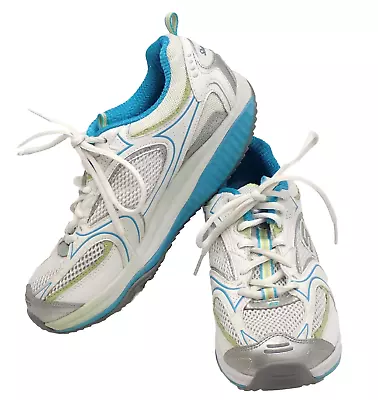 Skechers Women's Shape Ups Shoes Rocker Bottom Walking Toning Blue White Sz 7.5 • $27.26