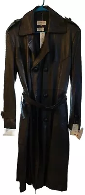 Vintage The Membership  Genuine Leather Trench Coat Size 44 NWT RARE • $375