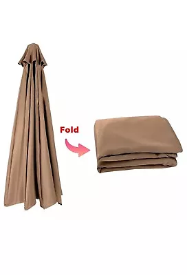 Replacement Fabric Parasol Garden Canopy 2.7m Cover 6 Arm Khaki • £16.99