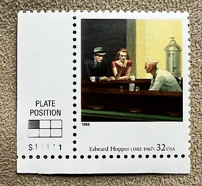 US Scott #3236p Edward Hopper Nighthawks Stamp MNH With Selvage • $1.99