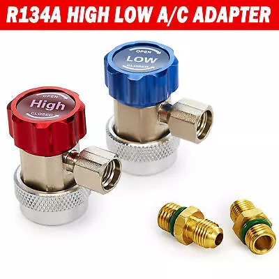 R134A HVAC A/C Air Conditioner Quick Coupler Connector Adapter Kit Refrigeration • $25.89