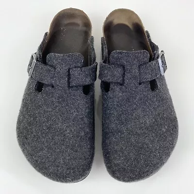 Birkenstock Men’s Boston Gray Wool Felt Slip On Mule Clogs Size 44 (11.0) • $69.99