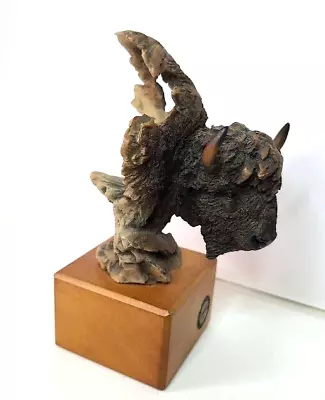 Buffalo Sculpture Mill Creek Studios Small Buffalo Standing Firm Stephen Herrero • $48