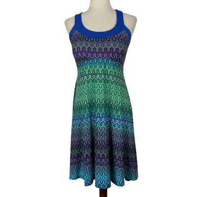 $24.65 • Buy Prana Cali Dress Women Medium Purple Blue Green Geometric Racerback Tank Active
