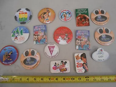 Vintage Lot / Set 16 Disney Buttons Employee Name Tag Cruise Line Pinback Pin 1 • $17.99