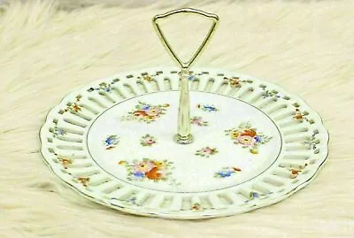 Vintage Mikori Ware Tid Bit Serving Tray Platter Handle Painted Floral Japan • $15