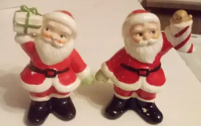 $9.99 • Buy Vintage Mid - Century Santa Salt And Pepper Shakers W/ Present And Stocking