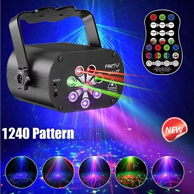 1240 Patterns LED Laser Projector Light RGB Stage Lighting Party DJ Disco Lights • £16.99