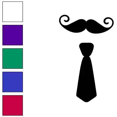 Mustache Tie Vinyl Decal Sticker Multiple Colors & Sizes #6320 • $4.95