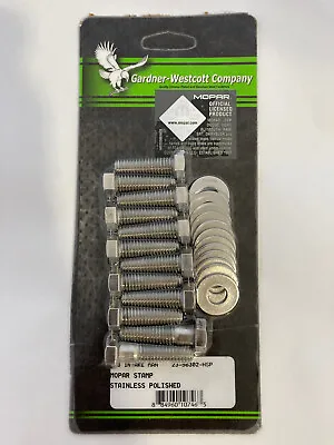 Licensed Mopar  M   Stainless Mopar Small Block Intake Manifold  Bolt Kit  • $24.99