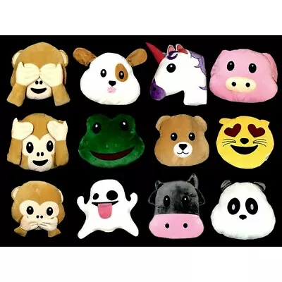 Gloworks 14  Assorted Animal Emoji Plush Pillow Monkey Frog Unicorn NEW Choose  • $11.24