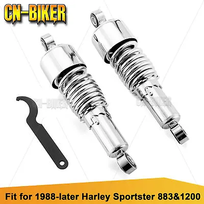 10.5  Chrome Rear Shocks Absorber Suspension For Harley Sportster 883 1200 Iron • $65.99