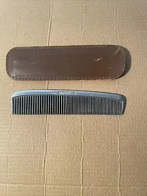 Vintage ROYAL 5” Metal Comb & Leather Holder Made In USA • $24.99