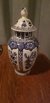 Delft Holland Lidded Urn Antique T Delfts Bleau • $144.86