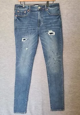 Pascun Mens Skinny Denim Distressed Ripped Jeans 32/34 Stacked Stretch Adult • $19.99