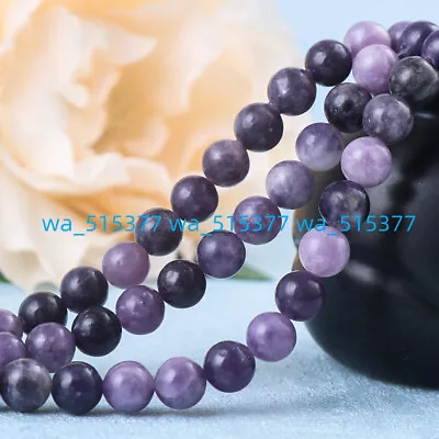 Natural Lepidolite Gemstone Round Spacer Loose Beads 4mm 6mm 8mm 10mm 12mm 15  • $4.50