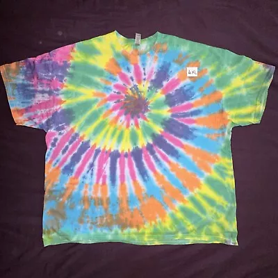 4XL Rainbow Swirl Hand Tie Dye  Cotton T-shirt • £12